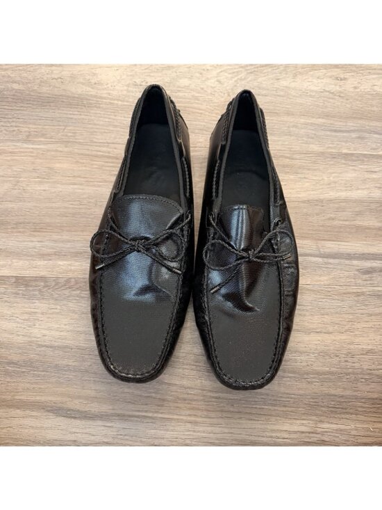 Tods Black Patent Leather Bow Slip On Loafers Men’s Size 10 main image 10